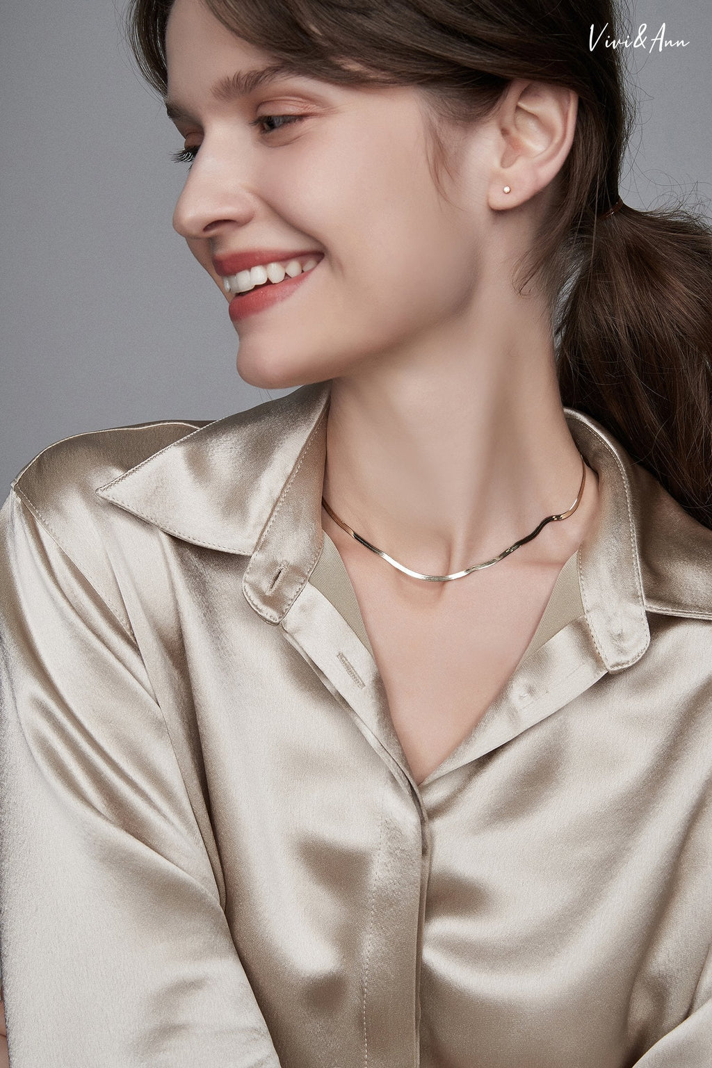 Made to Order - Solid 18K Gold Herringbone Chain Necklace