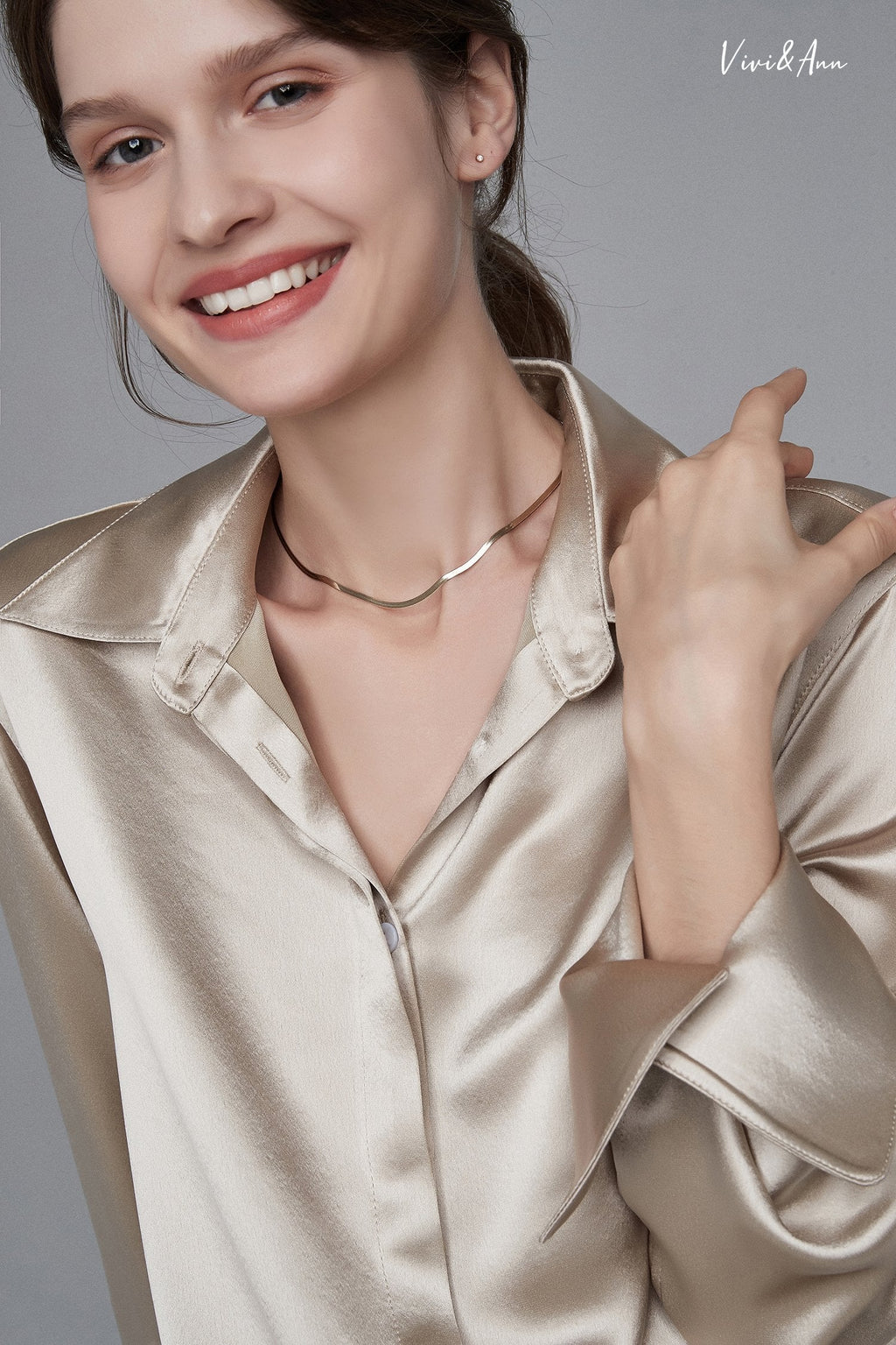 Made to Order - Solid 18K Gold Herringbone Chain Necklace