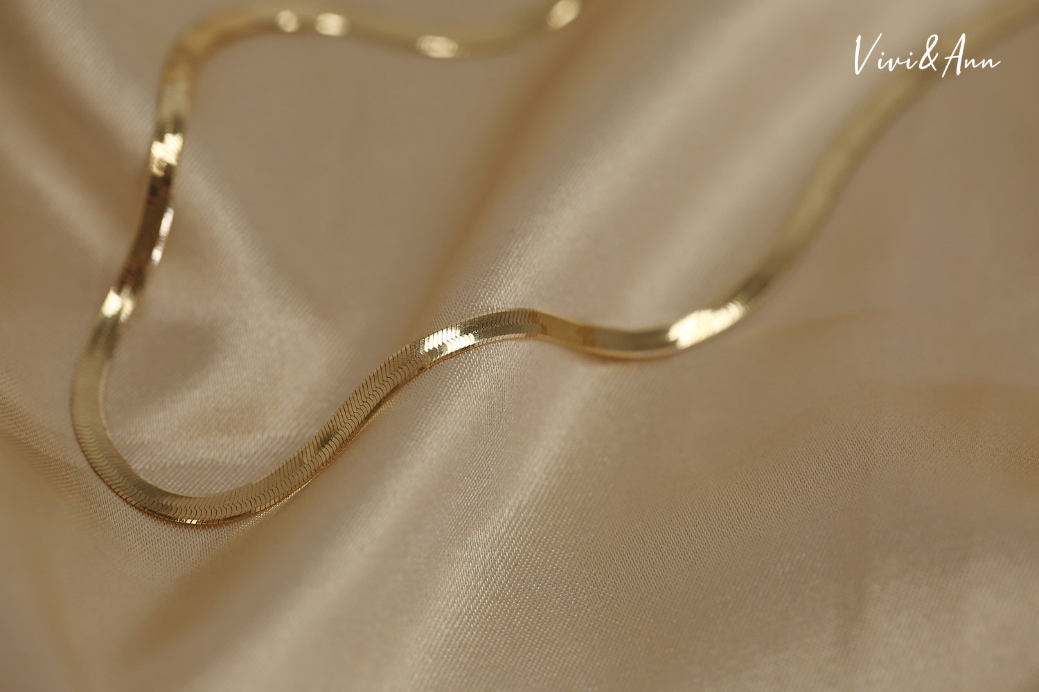 Made to Order - Solid 18K Gold Herringbone Chain Necklace